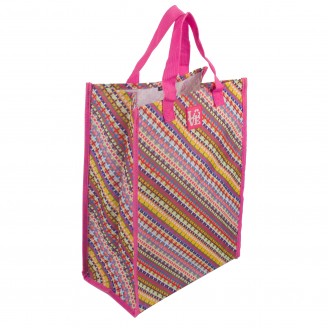Colorful Laminated Tote Bag 11.8" W x 15.5" H x 7" D